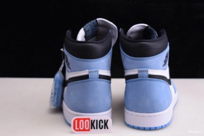 Rep TBkick BLUE 555088-134 AIR UNIVERSITY JORDAN 1 BLACK RETRO HIGH WHITE 0809